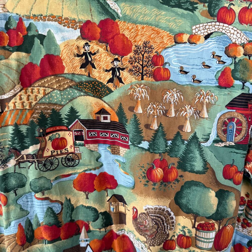 Vintage Just for Fun Size L Fall in the Farm Buttondown Shirt - Picture 6 of 8